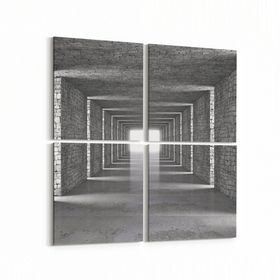 Olla 10435K4 Abstract Tünel Görsel Kare 4 Parça 65x65 cm Kanvas Tablo