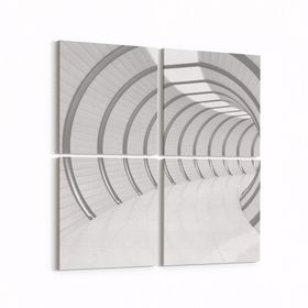 Olla 10438K4 Abstract Tünel Görsel Kare 4 Parça 65x65 cm Kanvas Tablo