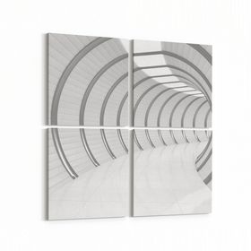 Olla 10438K4 Abstract Tünel Görsel Kare 4 Parça 65x65 cm Kanvas Tablo