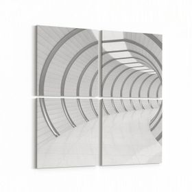 Olla 10438K4 Abstract Tünel Görsel Kare 4 Parça 65x65 cm Kanvas Tablo