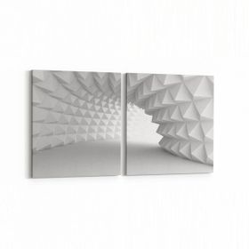 Olla 10439K2Y Abstract Tünel Görsel Kare 2 Parça Yatay 65x30 cm Kanvas Tablo