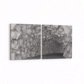 Olla 10440K2Y Abstract Tünel Görsel Kare 2 Parça Yatay 65x30 cm Kanvas Tablo