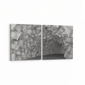 Olla 10440K2Y Abstract Tünel Görsel Kare 2 Parça Yatay 65x30 cm Kanvas Tablo
