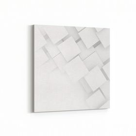 Olla 10446K Beyaz Kabartma Görseli Kare 25x25 cm Kanvas Tablo