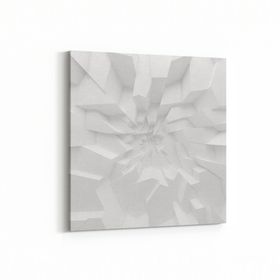 Olla 10454K Beyaz Kabartma Görseli Kare 25x25 cm Kanvas Tablo