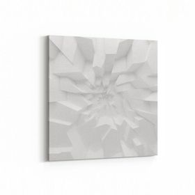 Olla 10454K Beyaz Kabartma Görseli Kare 25x25 cm Kanvas Tablo