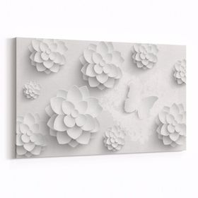 Olla 10460Y Beyaz Kabartma Görseli Yatay 30x20 cm Kanvas Tablo