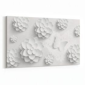 Olla 10460Y Beyaz Kabartma Görseli Yatay 30x20 cm Kanvas Tablo