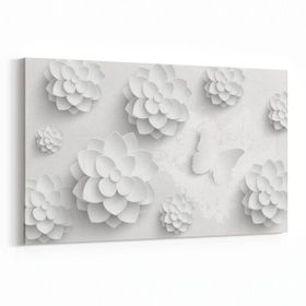 Olla 10460Y Beyaz Kabartma Görseli Yatay 30x20 cm Kanvas Tablo