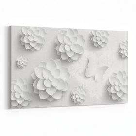 Olla 10460Y Beyaz Kabartma Görseli Yatay 30x20 cm Kanvas Tablo