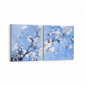 Olla 10471K2Y Ağaç Görseli Kare 2 Parça Yatay 65x30 cm Kanvas Tablo