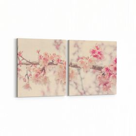 Olla 10478K2Y Ağaç Görseli Kare 2 Parça Yatay 65x30 cm Kanvas Tablo