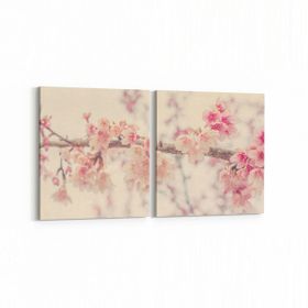 Olla 10478K2Y Ağaç Görseli Kare 2 Parça Yatay 65x30 cm Kanvas Tablo