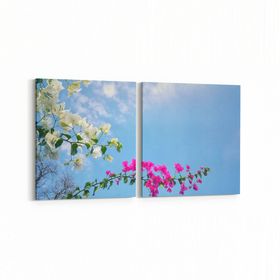 Olla 10480K2Y Ağaç Görseli Kare 2 Parça Yatay 65x30 cm Kanvas Tablo
