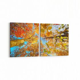 Olla 10489K2Y Ağaç Görseli Kare 2 Parça Yatay 65x30 cm Kanvas Tablo
