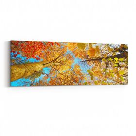 Olla 10489YI Ağaç Görseli Yatay İnce 90x30 cm Kanvas Tablo