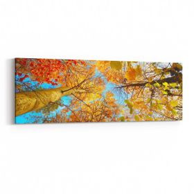 Olla 10489YI Ağaç Görseli Yatay İnce 90x30 cm Kanvas Tablo