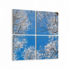 Olla 10503K4 Ağaç Görseli Kare 4 Parça 65x65 cm Kanvas Tablo