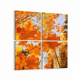 Olla 10524K4 Ağaç Görseli Kare 4 Parça 65x65 cm Kanvas Tablo