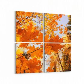 Olla 10524K4 Ağaç Görseli Kare 4 Parça 65x65 cm Kanvas Tablo