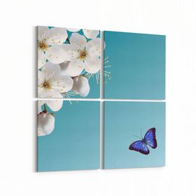 Olla 10536K4 Ağaç Görseli Kare 4 Parça 65x65 cm Kanvas Tablo