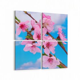 Olla 10545K4 Ağaç Görseli Kare 4 Parça 65x65 cm Kanvas Tablo