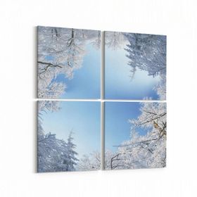 Olla 10571K4 Ağaç Görseli Kare 4 Parça 65x65 cm Kanvas Tablo