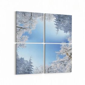 Olla 10571K4 Ağaç Görseli Kare 4 Parça 65x65 cm Kanvas Tablo