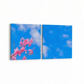 Olla 10576K2Y Ağaç Görseli Kare 2 Parça Yatay 65x30 cm Kanvas Tablo