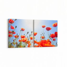 Olla 10578K2Y Ağaç Görseli Kare 2 Parça Yatay 65x30 cm Kanvas Tablo