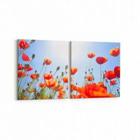 Olla 10578K2Y Ağaç Görseli Kare 2 Parça Yatay 65x30 cm Kanvas Tablo