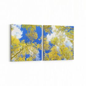 Olla 10626K2Y Ağaç Görseli Kare 2 Parça Yatay 65x30 cm Kanvas Tablo