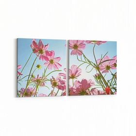 Olla 10647K2Y Ağaç Görseli Kare 2 Parça Yatay 65x30 cm Kanvas Tablo