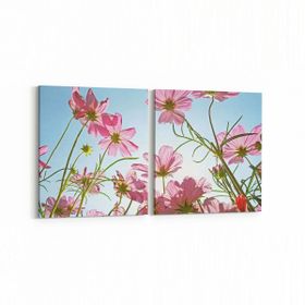 Olla 10647K2Y Ağaç Görseli Kare 2 Parça Yatay 65x30 cm Kanvas Tablo