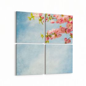 Olla 10655K4 Ağaç Görseli Kare 4 Parça 65x65 cm Kanvas Tablo