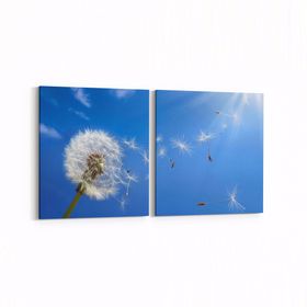 Olla 10666K2Y Ağaç Görseli Kare 2 Parça Yatay 65x30 cm Kanvas Tablo
