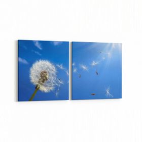 Olla 10666K2Y Ağaç Görseli Kare 2 Parça Yatay 65x30 cm Kanvas Tablo