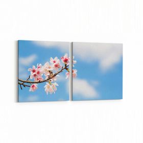 Olla 10668K2Y Ağaç Görseli Kare 2 Parça Yatay 65x30 cm Kanvas Tablo