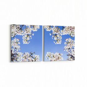 Olla 10711K2Y Ağaç Görseli Kare 2 Parça Yatay 65x30 cm Kanvas Tablo