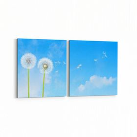 Olla 10716K2Y Ağaç Görseli Kare 2 Parça Yatay 65x30 cm Kanvas Tablo