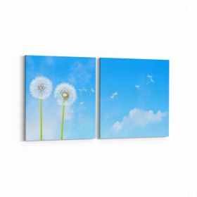 Olla 10716K2Y Ağaç Görseli Kare 2 Parça Yatay 65x30 cm Kanvas Tablo