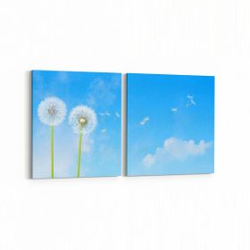 Olla 10716K2Y Ağaç Görseli Kare 2 Parça Yatay 65x30 cm Kanvas Tablo