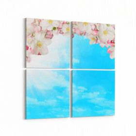 Olla 10721K4 Ağaç Görseli Kare 4 Parça 65x65 cm Kanvas Tablo