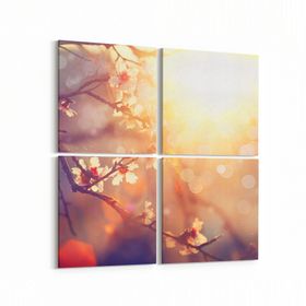 Olla 10737K4 Ağaç Görseli Kare 4 Parça 65x65 cm Kanvas Tablo