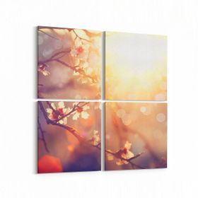 Olla 10737K4 Ağaç Görseli Kare 4 Parça 65x65 cm Kanvas Tablo