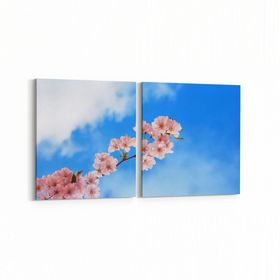 Olla 10761K2Y Ağaç Görseli Kare 2 Parça Yatay 65x30 cm Kanvas Tablo