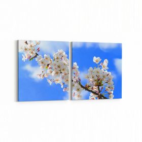 Olla 10762K2Y Ağaç Görseli Kare 2li Yatay 65x30 cm Kanvas Tablo