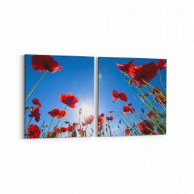 Olla 10774K2Y Ağaç Görseli Kare 2 Parça Yatay 65x30 cm Kanvas Tablo