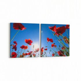 Olla 10774K2Y Ağaç Görseli Kare 2 Parça Yatay 65x30 cm Kanvas Tablo