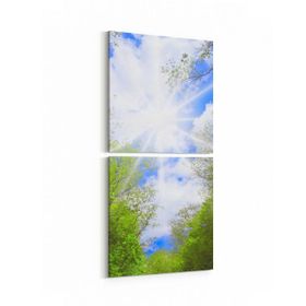 Olla 10794K2D Ağaç Görseli Kare 2 Parça Dikey 30x65 cm Kanvas Tablo